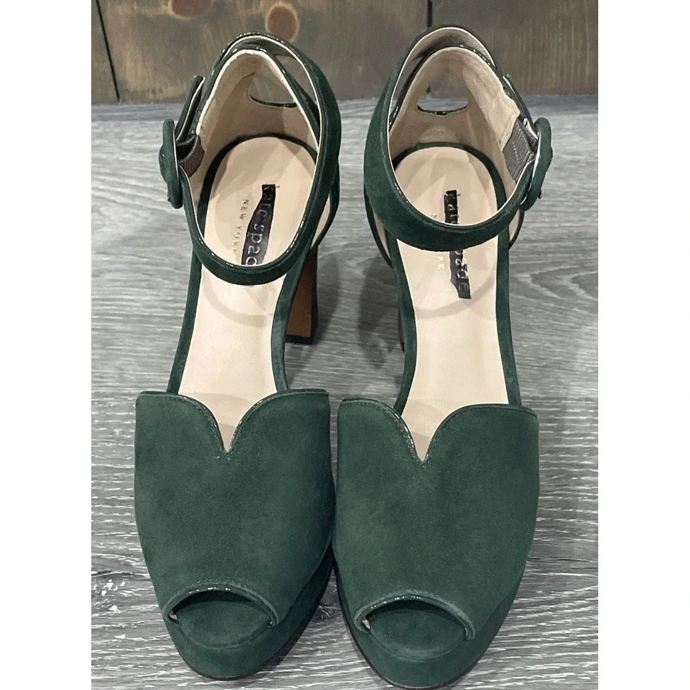 Kate Spade Perry Platform Pumps‎ Deep Evergreen w/Dust Bag US 5.5 New Defaced